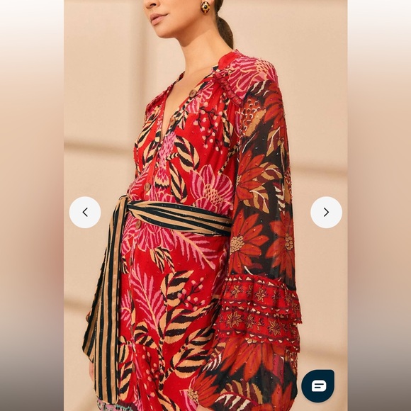 Farm Rio Mixed Floral Maxi Dress NWT - Picture 5 of 11